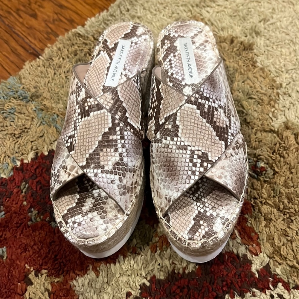 Brand new Saks Fifth Avenue platform sandals